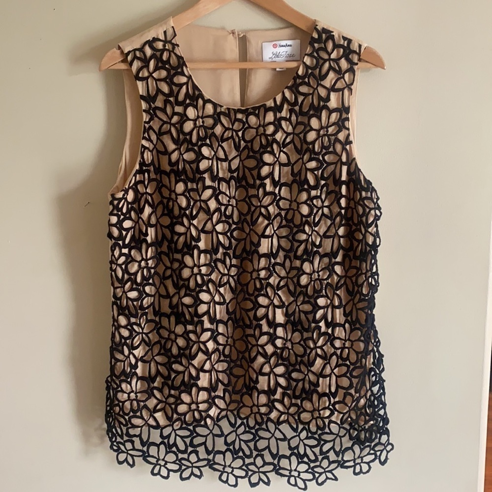 Neiman Marcus + Target Lela Rose Nude/Black Top Size Medium